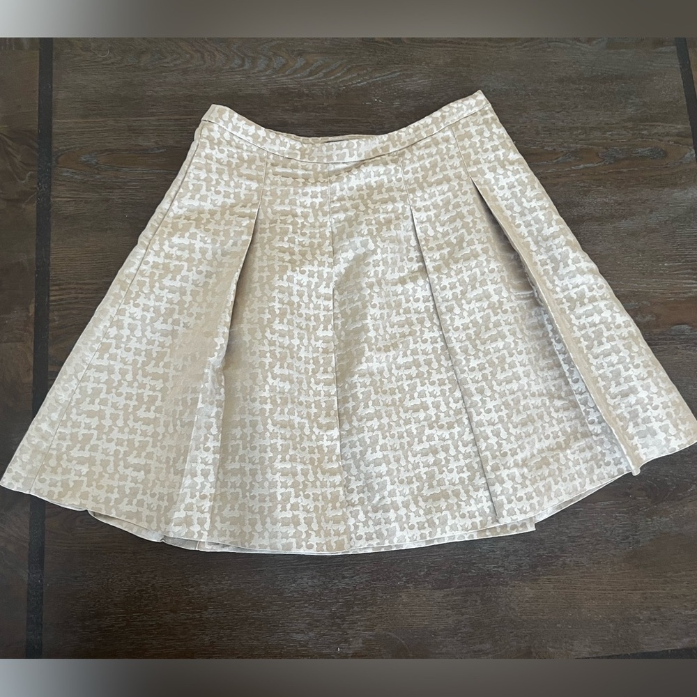 J. Crew Cream Textured Circle Skirt
